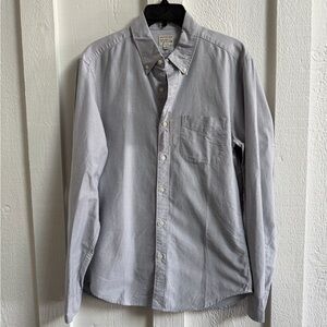 J. Crew Light Grey/Blue Casual Button-Down Shirt
